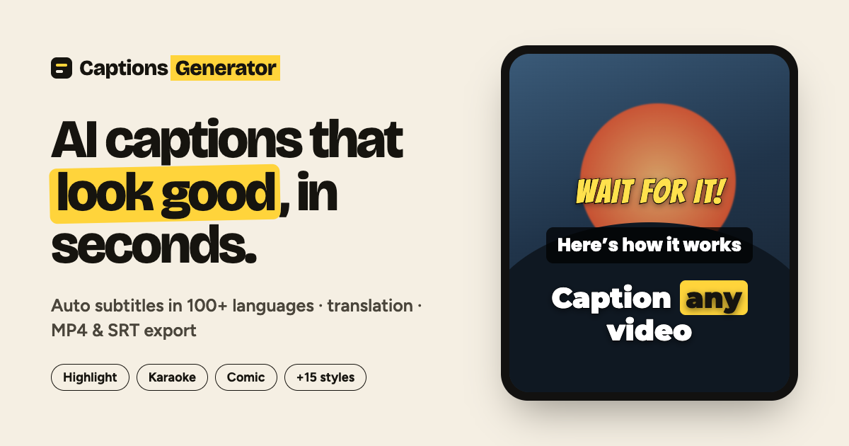 I built a caption editor with bilingual subtitles, free SRT export, and video rendering in your brow